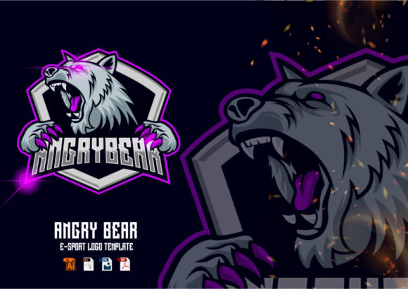 Craft Your Identity with the Bear E-sport Logo Design Template