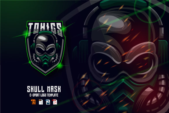 Crafting Your Gaming Identity: The Skull Mask E-sport Logo Design Template