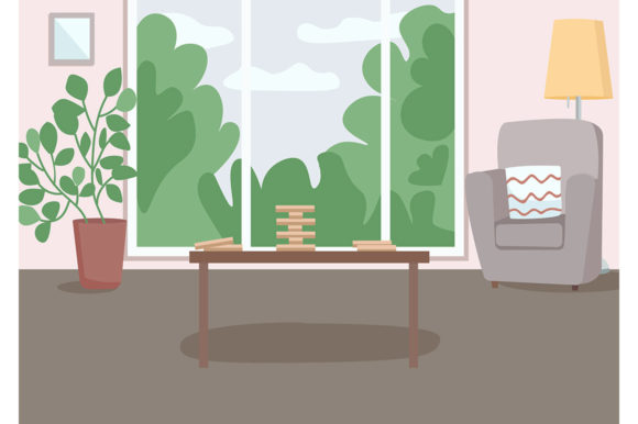 Spacious Living Room Illustrations for Modern Interior Concepts