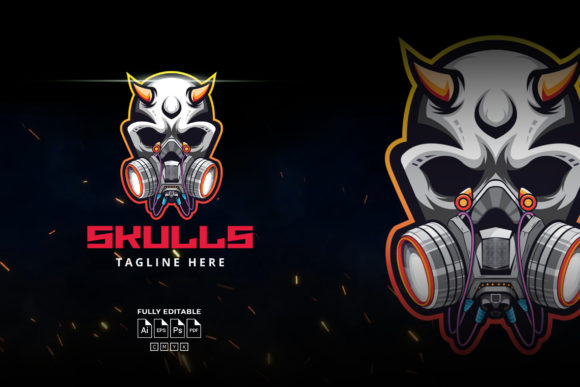 The Skull Head with Mask Logo: A Versatile Asset for Digital Identity and Branding