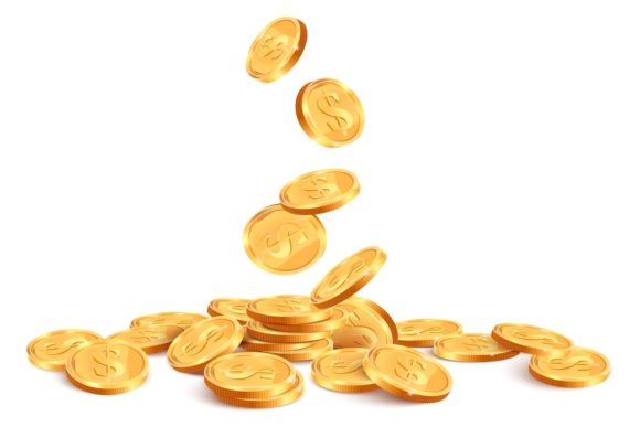 The Visual Psychology of Realistic Falling Coins