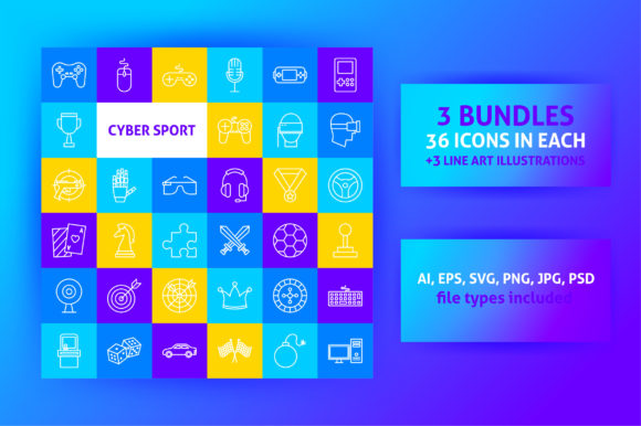 Unlocking a Clean Digital Future with Cyber Game Line Art Icons